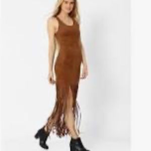 TALLY WEIJL  ,maxi fringe Sleeveless dress